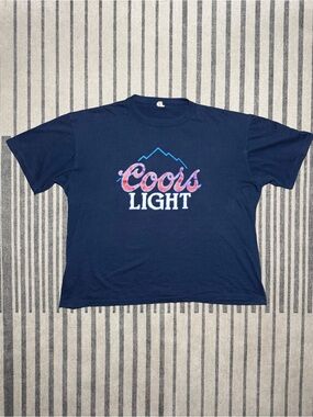 Vintage 1980s Coors Light Beer T-Shirt Single Stitch Retro Graphic Tee